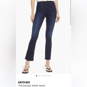 MOTHER Women's Dark Blue Dazzler Mid Rise Ankle Jeans